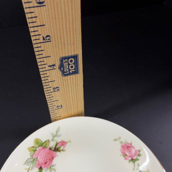 Royal Wilton 22K Gold Trim Vintage Bowl with Pink Rose Floral Design 6 inch - Picture 6 of 6